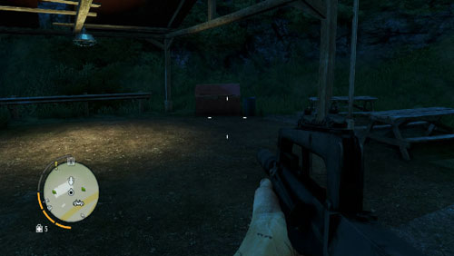 In the area marked with the number, you will find the statuette behind the red container shown in the screenshot - The Southern Island - North-eastern part - Cult Objects - Far Cry 3 - Game Guide and Walkthrough