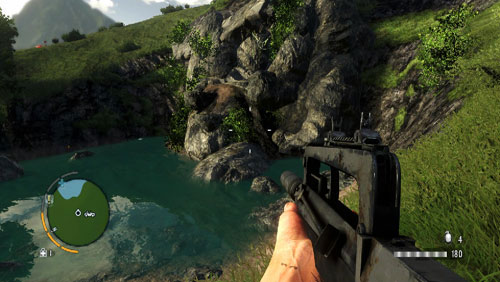 Reach the area marked with the red circle, to reach the area where you will find a cave entrance - The Southern Island - South-western part - Cult Objects - Far Cry 3 - Game Guide and Walkthrough