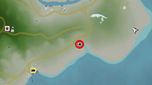 Reach the area marked with the red circle, to get to the entrance of a flooded cave - The Southern Island - South-eastern part - Cult Objects - Far Cry 3 - Game Guide and Walkthrough
