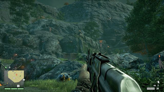 Walk around the left side of the camp and start with killing the hunters from the rocks above. - Rebel Yell (choosing Sabal) - Main Quests - Far Cry 4 - Game Guide and Walkthrough