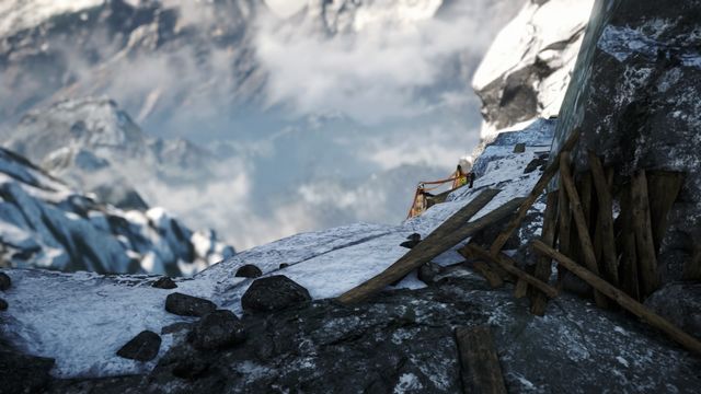 Use the grappling hook which you have constructed while you will stand next to the edge to safely get down. - Dont Look Down - Main Quests - Far Cry 4 - Game Guide and Walkthrough