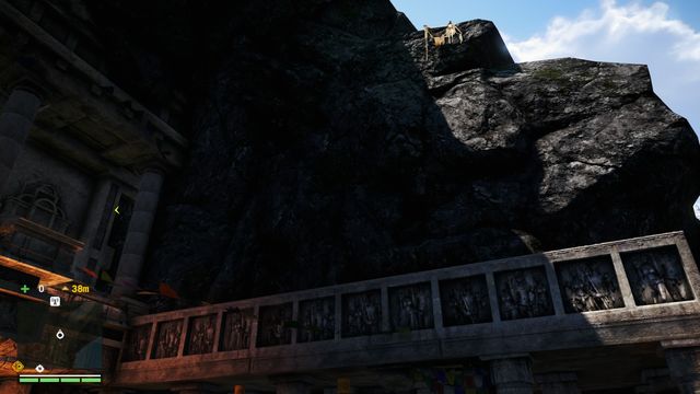 Near the entrance to the arena, on the right, you will notice a place for using your grappling hook. - Shoot the Messenger - Main Quests - Far Cry 4 - Game Guide and Walkthrough