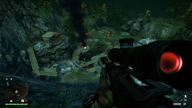 Capturing this outpost will be very easy with a sniper a rifle. - KEO Pradhana Mine - Outposts - Three alarms - Far Cry 4 - Game Guide and Walkthrough