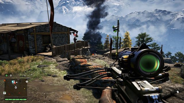 From the roof of the building on the left, you will have a good view on the camp. - Shikharpur - Outposts - Three alarms - Far Cry 4 - Game Guide and Walkthrough
