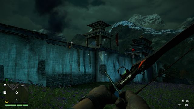 Using the grappling hook, reach the top of the wall and eliminate the first sniper. - Varshakot - Fortresses - Far Cry 4 - Game Guide and Walkthrough