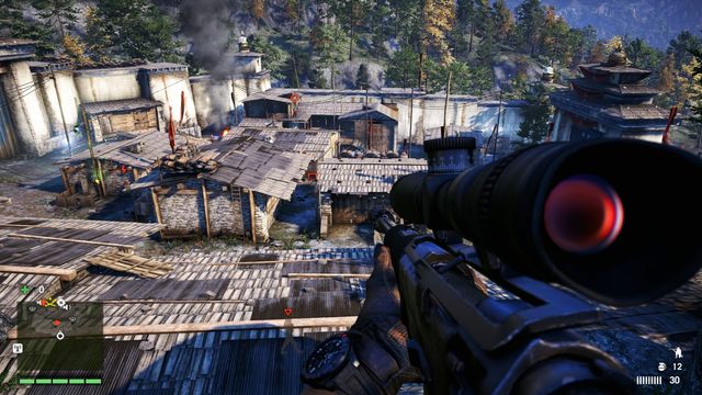 One of the quickest ways of dealing with the enemies is to use a sniper rifle. - Ratu Gadhi - Fortresses - Far Cry 4 - Game Guide and Walkthrough