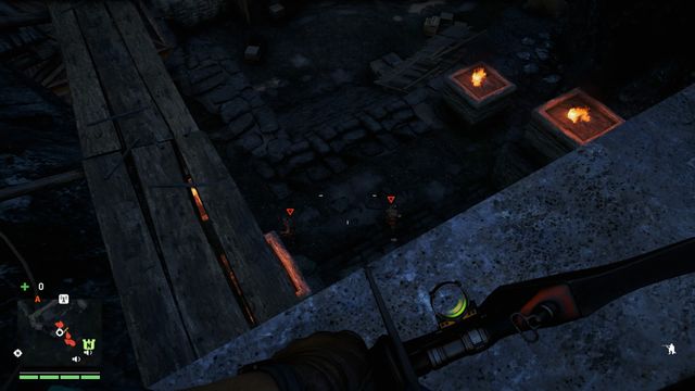 Finish the confused enemies from the balcony, while staying unnoticed. - Baghadur - Fortresses - Far Cry 4 - Game Guide and Walkthrough