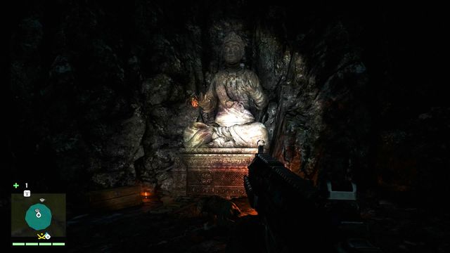 This mask can be found inside a small cave, hanging on the right hand of a statue - Southern and central Kyrat - Yalungas Masks - Far Cry 4 - Game Guide and Walkthrough