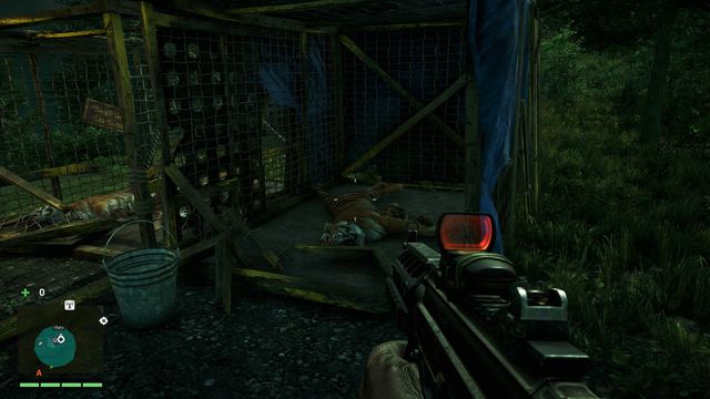 The mask is located inside a cage with a dead tiger - Southern and central Kyrat - Yalungas Masks - Far Cry 4 - Game Guide and Walkthrough