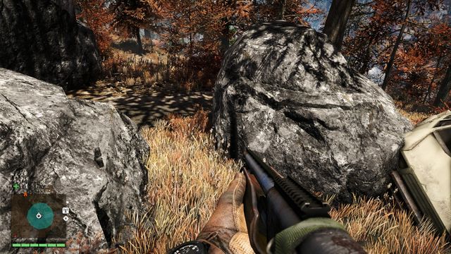 Close to the road, near some rocks, you will notice a wreck of a car - Northern and north-eastern Kyrat - Yalungas Masks - Far Cry 4 - Game Guide and Walkthrough