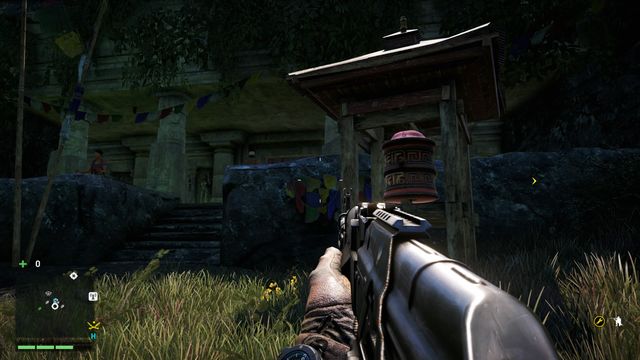 You will find the wheel on the right, near the entrance to Kyras Guidance - Southern and central Kyrat - Mani Wheels - Far Cry 4 - Game Guide and Walkthrough