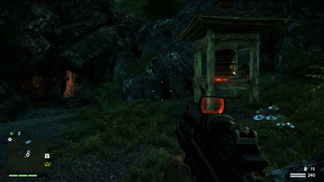 The wheel is located near the entrance to a cave, to the right of the path - Southern and central Kyrat - Mani Wheels - Far Cry 4 - Game Guide and Walkthrough