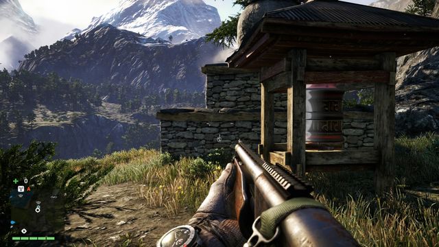 Near the road leading through the tunnel, locate a grappling point - Northern and north-eastern Kyrat - Mani Wheels - Far Cry 4 - Game Guide and Walkthrough
