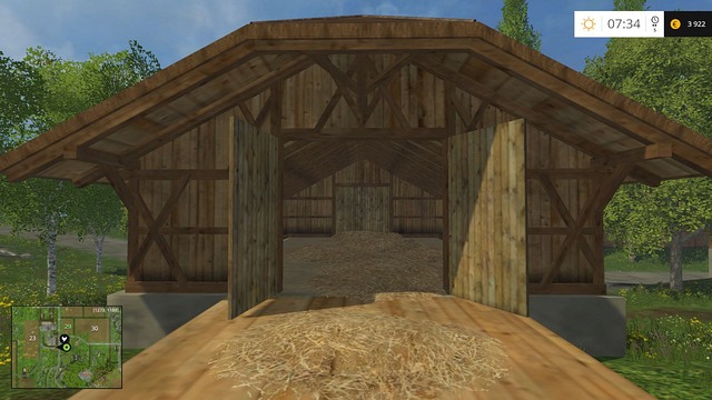 Straw and hay barn. - The farm - buildings and starting machines - Basics - Farming Simulator 15 - Game Guide and Walkthrough