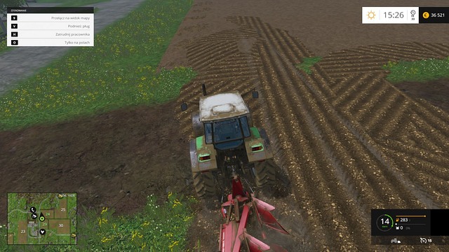 Plowing a way between two fields. - Joining fields - Basics - Farming Simulator 15 - Game Guide and Walkthrough
