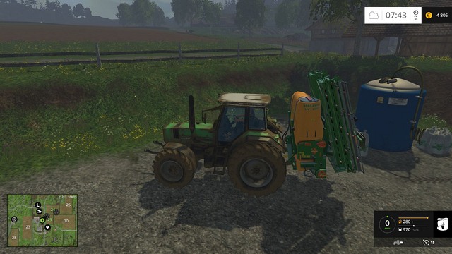 Before using the sprayer, you have to refill it. - Buying a sprayer - Quick start - Farming Simulator 15 - Game Guide and Walkthrough