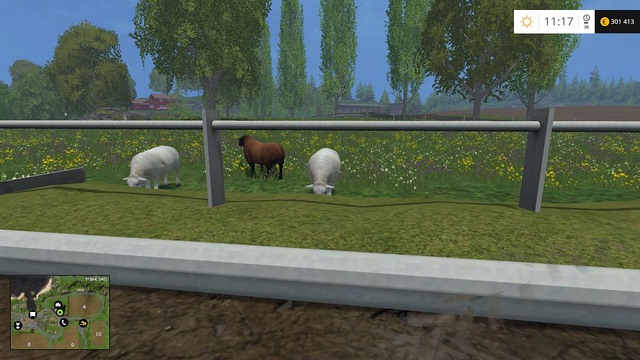 The sheep are eating, which means they wills start producing wool soon. - Sheep - Animals - Farming Simulator 15 - Game Guide and Walkthrough