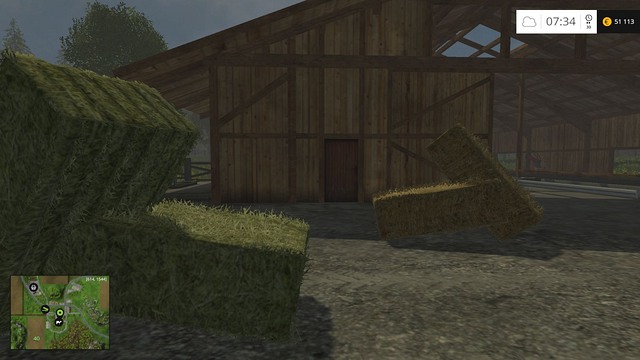 Bales are ready to be loaded onto a mixer wagon. - Cows - Animals - Farming Simulator 15 - Game Guide and Walkthrough