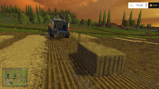 A baler during work. - Grass, hay, straw - Plants - Farming Simulator 15 - Game Guide and Walkthrough