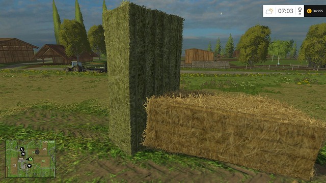 Green bales are made from hay, yellow ones - from straw. - Grass, hay, straw - Plants - Farming Simulator 15 - Game Guide and Walkthrough