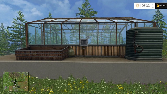 The greenhouse requires water and manure to bring profit - Available objects - Placing objects - Farming Simulator 15 - Game Guide and Walkthrough