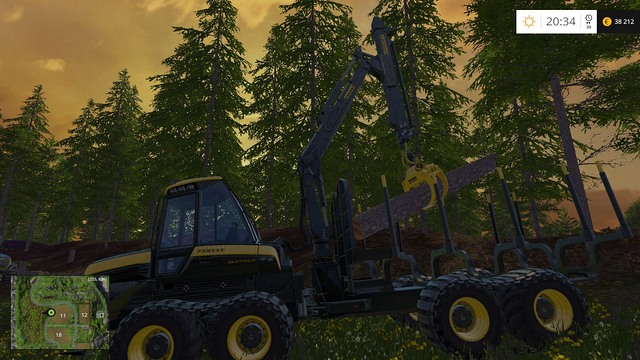 In this position, you can place the log properly. - Woodcutting - Farming Simulator 15 - Game Guide and Walkthrough