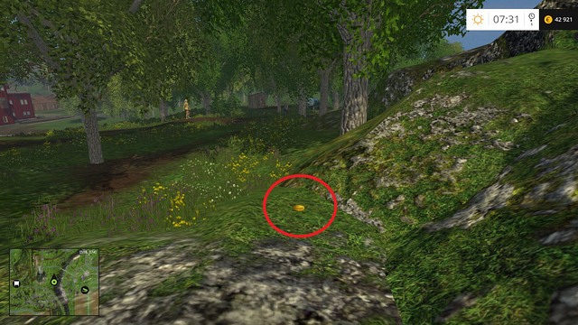On the ground, near some rocks - Section A - coins 1 - 12 - Gold coins - Farming Simulator 15 - Game Guide and Walkthrough