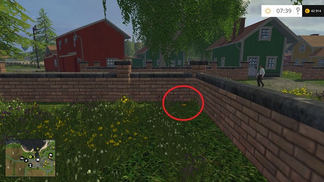 In the corner of the stone fence - Section B - coins 13 - 29 - Gold coins - Farming Simulator 15 - Game Guide and Walkthrough