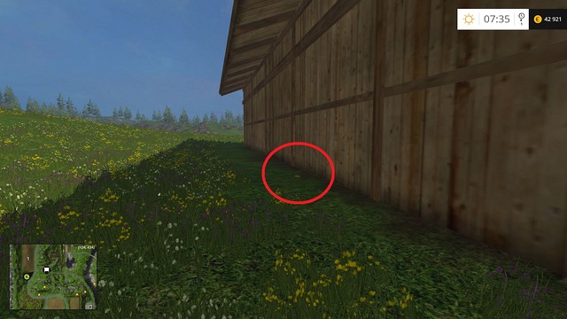 Behind a wooden building near the road - Section A - coins 1 - 12 - Gold coins - Farming Simulator 15 - Game Guide and Walkthrough