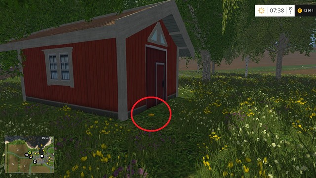 Behind the red hut - Section B - coins 13 - 29 - Gold coins - Farming Simulator 15 - Game Guide and Walkthrough