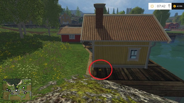 Near the yellow hut - Section B - coins 13 - 29 - Gold coins - Farming Simulator 15 - Game Guide and Walkthrough