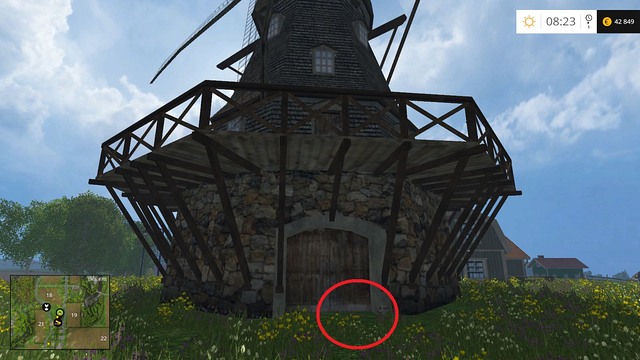 Near the entrance to the mill - Section C - coins 30 - 44 - Gold coins - Farming Simulator 15 - Game Guide and Walkthrough