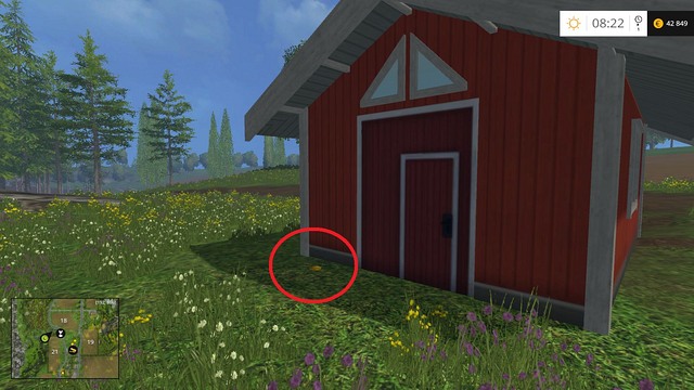 Behind a red house on the edge of field no - Section C - coins 30 - 44 - Gold coins - Farming Simulator 15 - Game Guide and Walkthrough