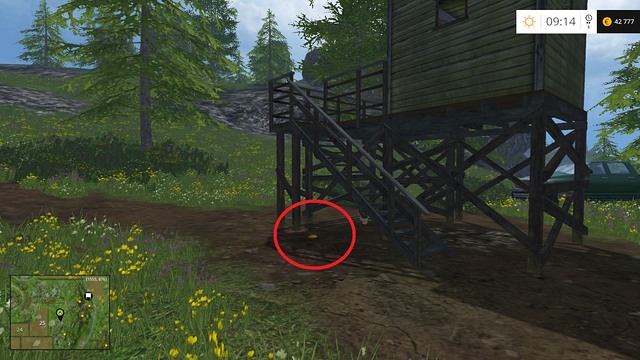 Under the stairs of a raised hide - Section D - coins 45 - 54 - Gold coins - Farming Simulator 15 - Game Guide and Walkthrough
