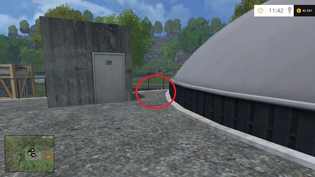 Near the silo, to the right of the entrance to the roof - Section E - coins 55 - 69 - Gold coins - Farming Simulator 15 - Game Guide and Walkthrough