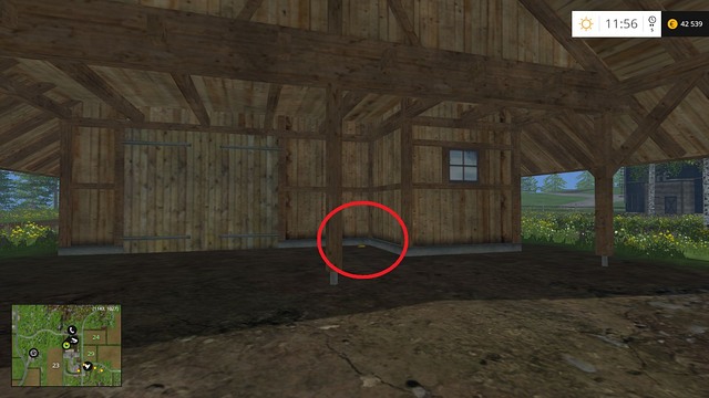 Near a wooden hut - Section F - coins 70 - 89 - Gold coins - Farming Simulator 15 - Game Guide and Walkthrough