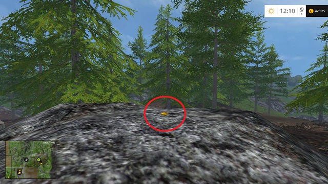 On a rock, in a small forest - Section F - coins 70 - 89 - Gold coins - Farming Simulator 15 - Game Guide and Walkthrough