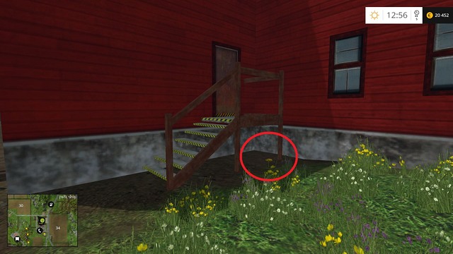 Under some stairs, behind the grain elevator - Section F - coins 70 - 89 - Gold coins - Farming Simulator 15 - Game Guide and Walkthrough