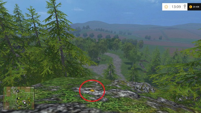 On one of the highest rocks - Section F - coins 70 - 89 - Gold coins - Farming Simulator 15 - Game Guide and Walkthrough