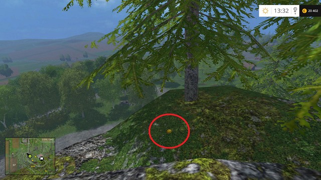 On a high rock, next to a tree - Section F - coins 70 - 89 - Gold coins - Farming Simulator 15 - Game Guide and Walkthrough
