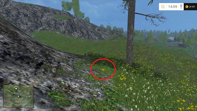 Between a tree and some rocks - Section G - coins 90 - 100 - Gold coins - Farming Simulator 15 - Game Guide and Walkthrough