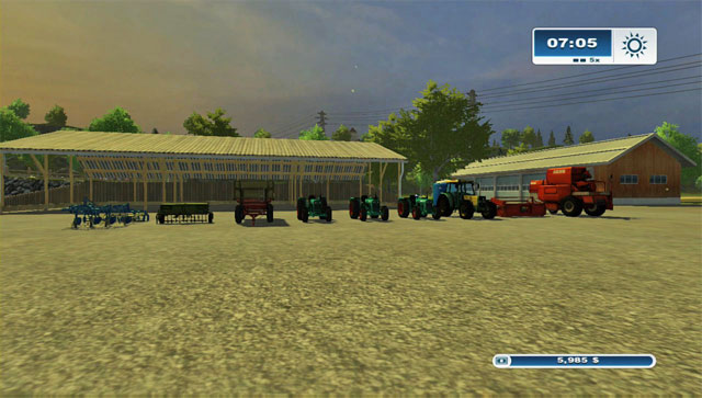 What you begin the game with. - Vehicles and machines at disposal - The basics - Farming Simulator 2013 - Game Guide and Walkthrough