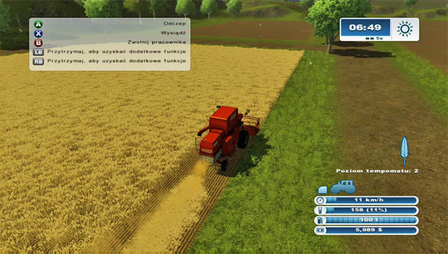 The harvester which you start with has a very limited tank for harvested crops. - First harvest - First steps - Farming Simulator 2013 - Game Guide and Walkthrough