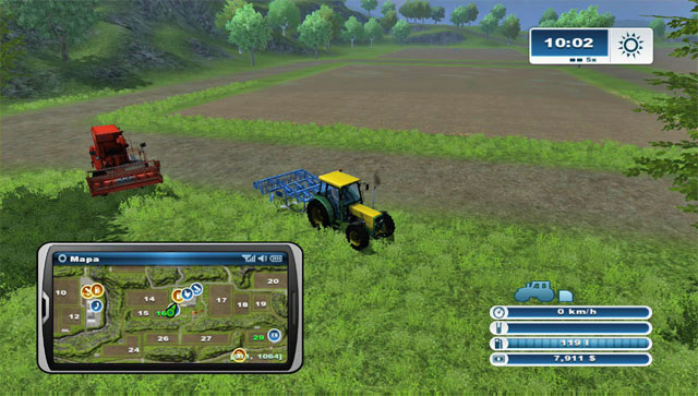 Field 16 ready to be sowed after being cultivated. - Selling your first machine and a new purchase: the sprayer - First steps - Farming Simulator 2013 - Game Guide and Walkthrough