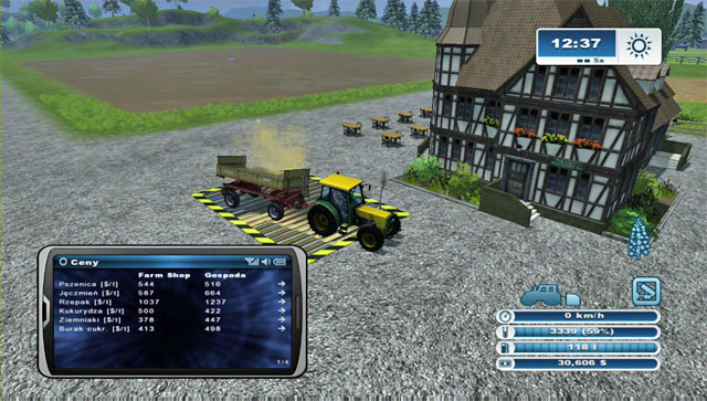 In order to gain even more money, sell the rape in the Inn. - Selling your first machine and a new purchase: the sprayer - First steps - Farming Simulator 2013 - Game Guide and Walkthrough