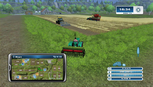 When the cultivator heads into the field, bring the sower so that it waits in line. - Further sowings, sprayings, harvestings and sale - Further steps - Farming Simulator 2013 - Game Guide and Walkthrough