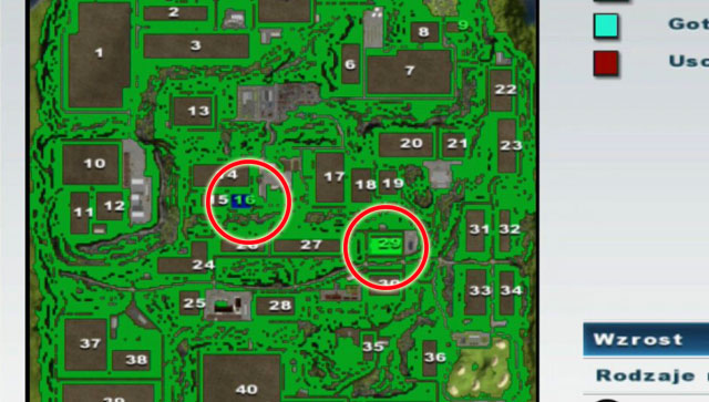 Green marks fields where crops are ready to be harvested, blue where something is growing and red a withered field. - Further sowings, sprayings, harvestings and sale - Further steps - Farming Simulator 2013 - Game Guide and Walkthrough