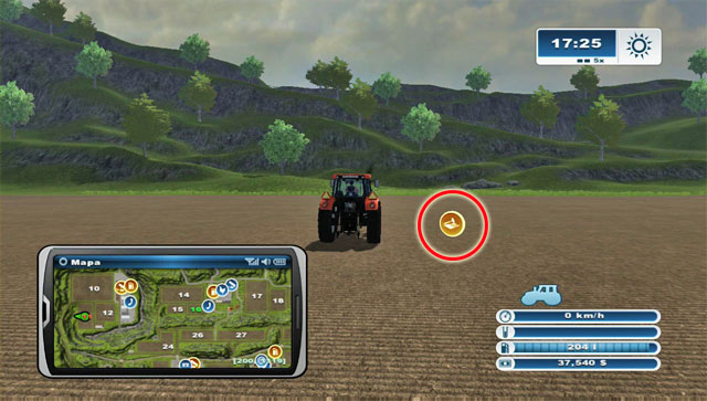 To participate in an auction, you have to drive to the field - Buying a new field on an auction - Agriculture - Farming Simulator 2013 - Game Guide and Walkthrough