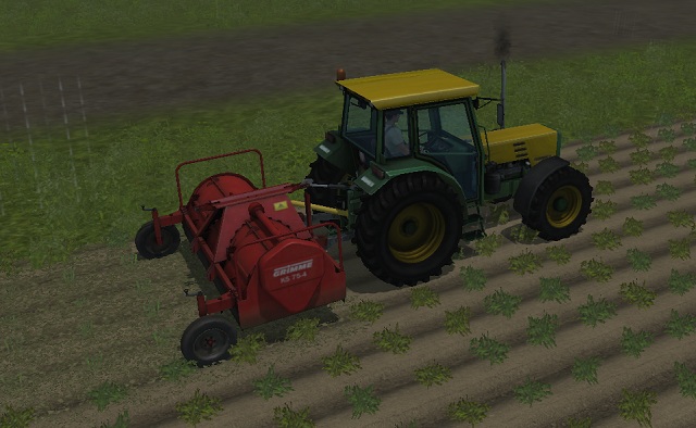 Removing leaves during rain. One of two stages of harvesting mature potatoes. - Growing potatoes - Agriculture - Farming Simulator 2013 - Game Guide and Walkthrough