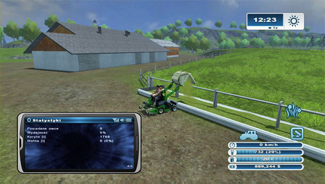 Unload the mower grass into the manger. - Sheep husbandry - Animal husbandry - Farming Simulator 2013 - Game Guide and Walkthrough